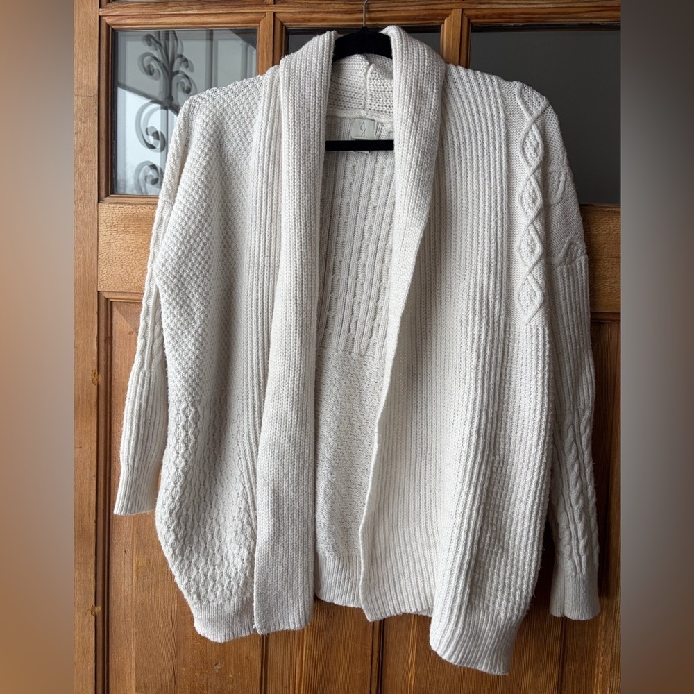 Joie Cream Cable Knit Cardigan